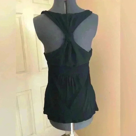 BANANA REPUBLIC BLACK RACER BACK COTTON BLEND TANK TOP WOMEN M - Picture 3 of 4